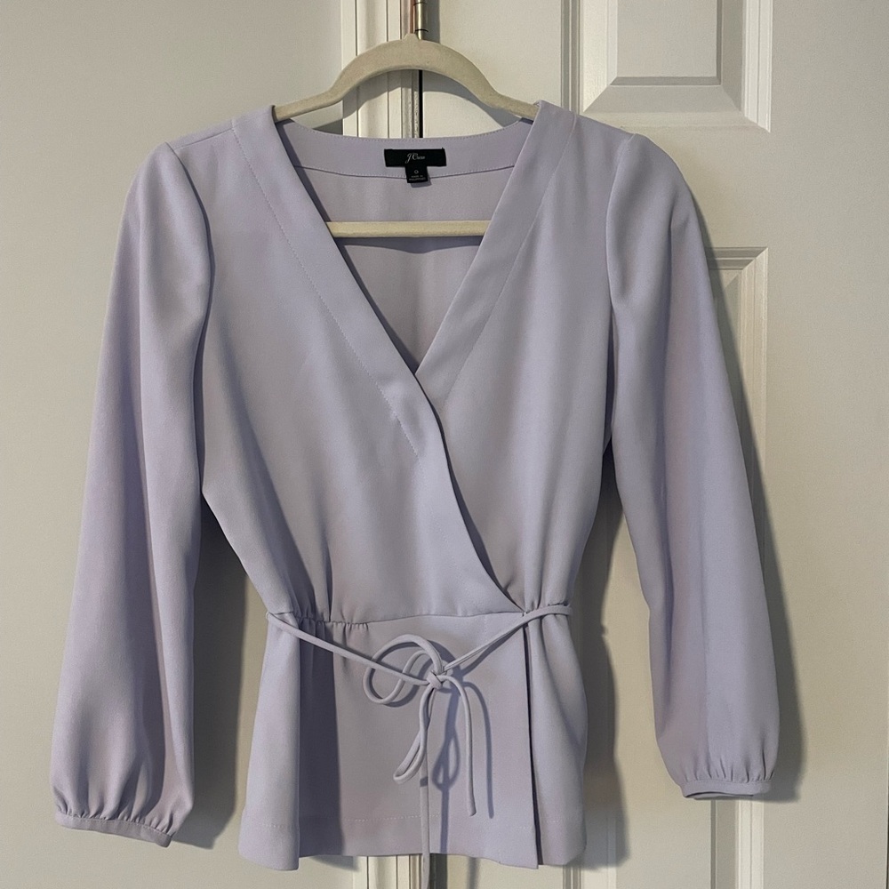 J. Crew Lilac Faux-Wrap Blouse